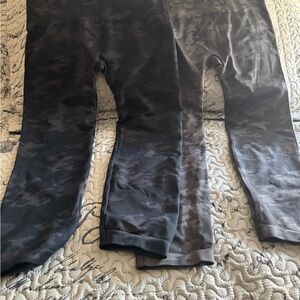 SPANX Camouflage Charcoal and Black Leggings - 2 pair - Like New